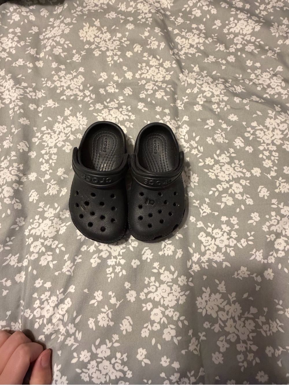 CROCS Kids Black Classic Clog with Heel Strap